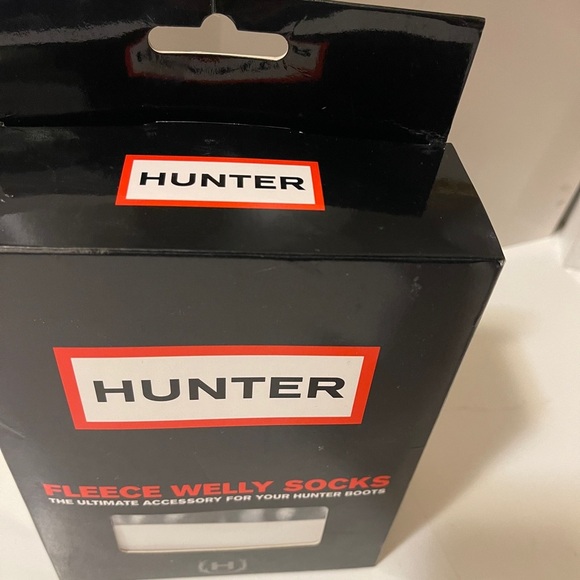 NWT HUNTER Moss Cable Cuff Fleece Welly Sock Size M 5-7 Graphite - Picture 3 of 11